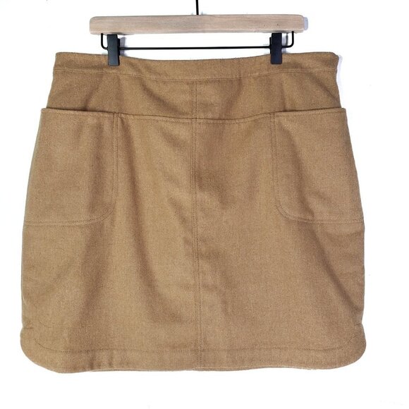 Vineyard Vines Wool‎ Pencil Mini Skirt 16 Tan Khaki - Picture 1 of 7